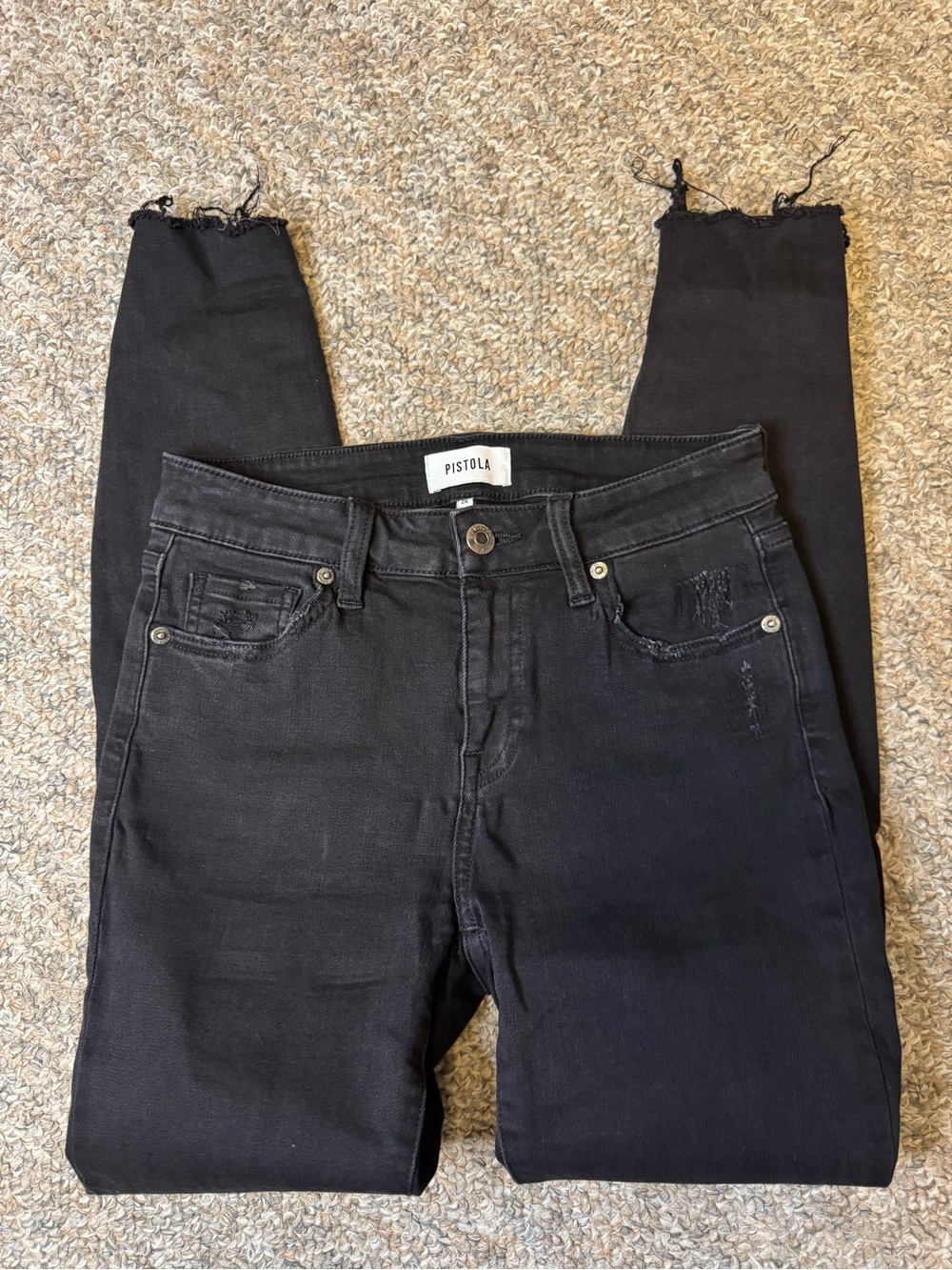 pistola black distressed high-rise skinny jeans